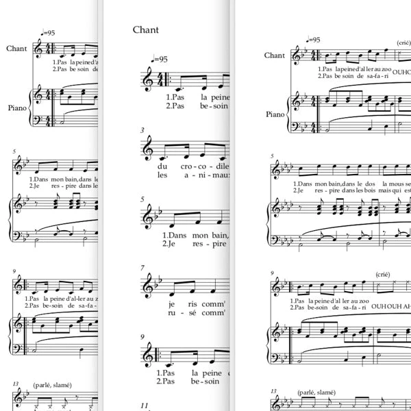 Pas la peine d'aller au zoo - Piano accompagnement + chant pour chorales