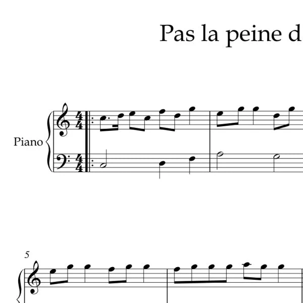 Pas la peine d'aller au zoo - Piano débutant